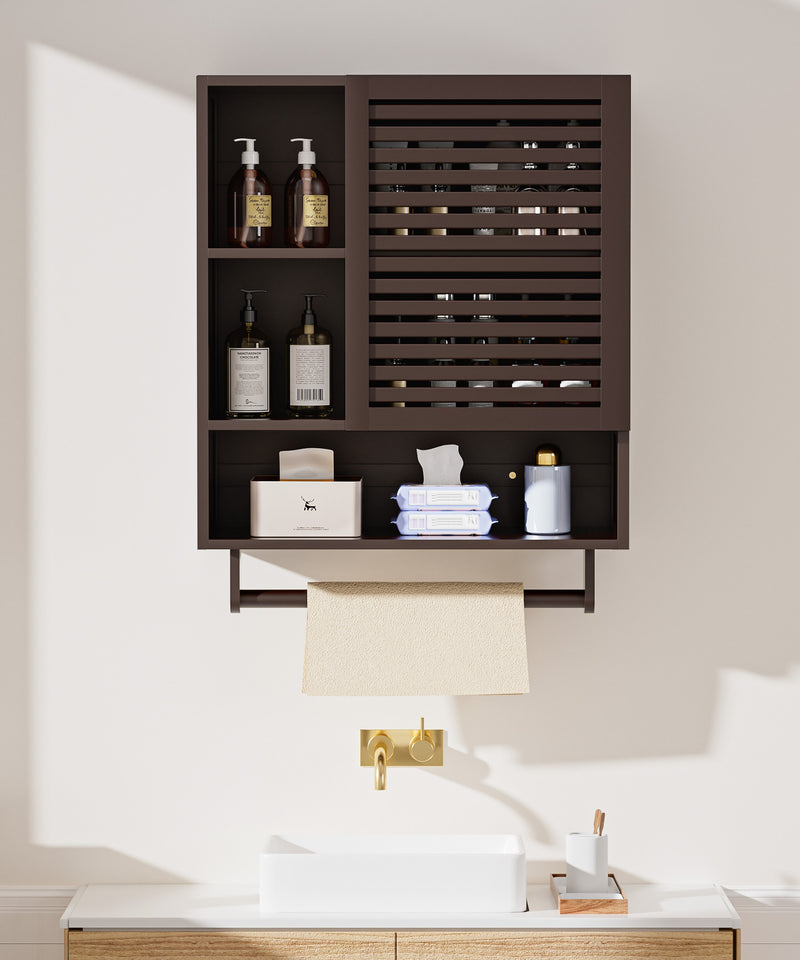 Yorbay Badezimmerschrank mit Tür und Regalen, 70 x 56 x 20 cm - YB070 - Z096 - 26 - Yorbay.de