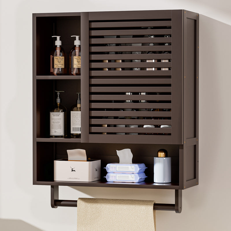 Yorbay Badezimmerschrank mit Tür und Regalen, 70 x 56 x 20 cm - YB070 - Z096 - 25 - Yorbay.de