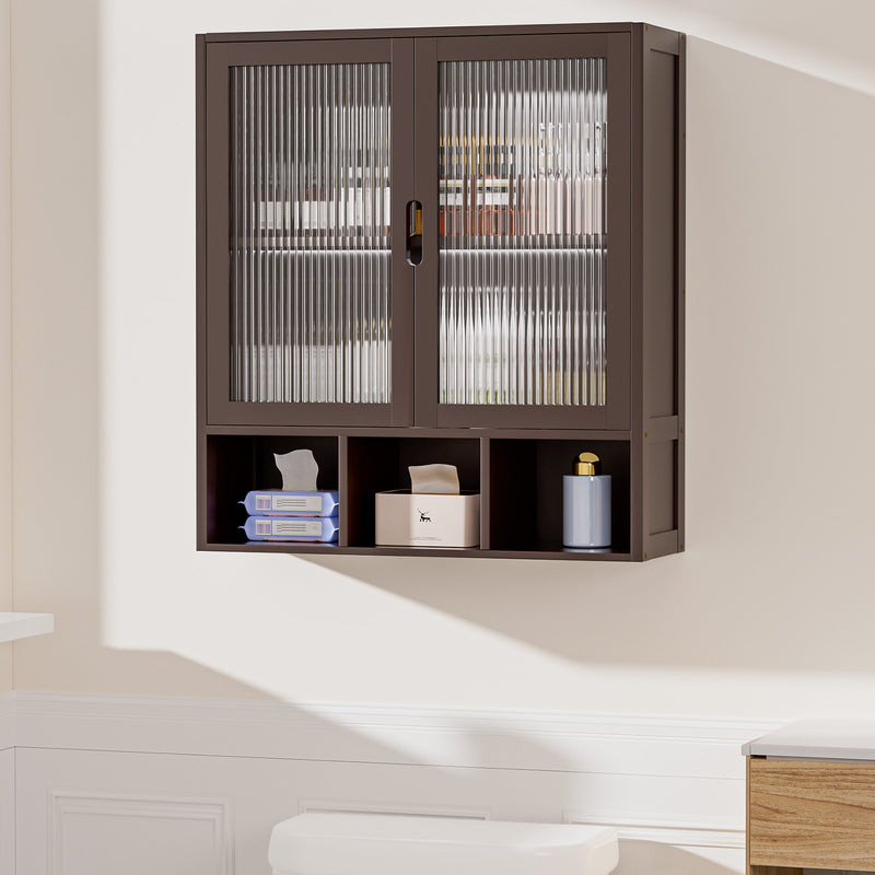 Yorbay Badezimmerschrank mit Doppeltür und Fächern, 59 x 22 x 66 cm - YB - YB071 - Z099 - 22 - Yorbay.de