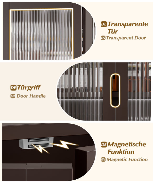 Yorbay Badezimmerschrank mit Doppeltür und Fächern, 59 x 22 x 66 cm - YB - YB071 - Z099 - 24 - Yorbay.de