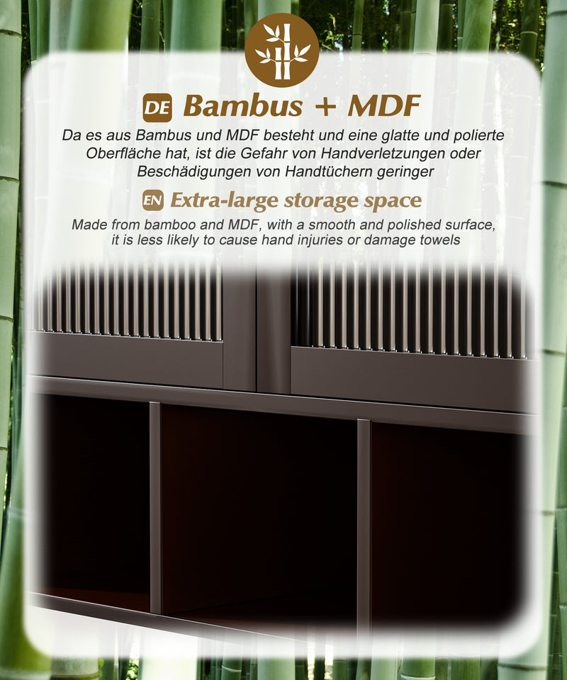 Yorbay Badezimmerschrank mit Doppeltür und Fächern, 59 x 22 x 66 cm - YB - YB071 - Z099 - 28 - Yorbay.de