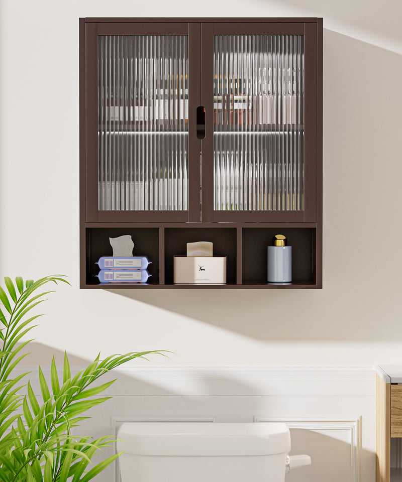 Yorbay Badezimmerschrank mit Doppeltür und Fächern, 59 x 22 x 66 cm - YB - YB071 - Z099 - 29 - Yorbay.de