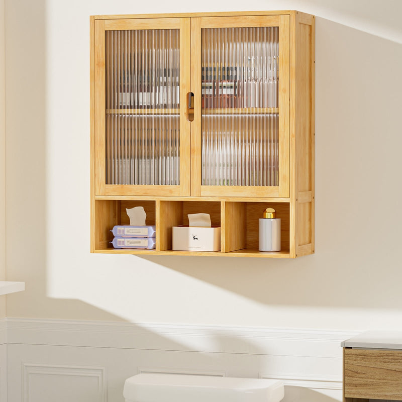 Yorbay Badezimmerschrank mit Doppeltür und Fächern, 59 x 22 x 66 cm - YB - YB071 - Z097 - 2 - Yorbay.de