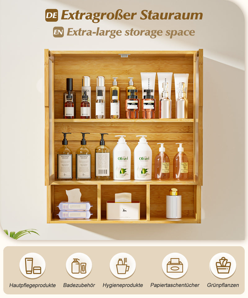 Yorbay Badezimmerschrank mit Doppeltür und Fächern, 59 x 22 x 66 cm - YB - YB071 - Z097 - 7 - Yorbay.de