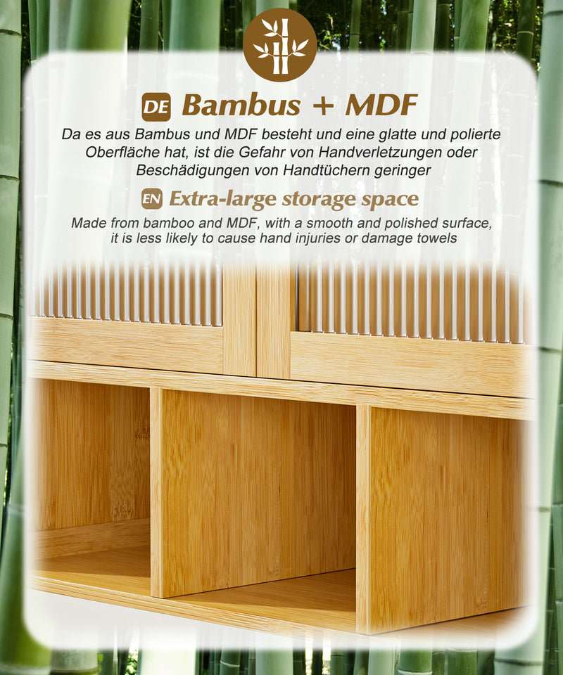 Yorbay Badezimmerschrank mit Doppeltür und Fächern, 59 x 22 x 66 cm - YB - YB071 - Z097 - 8 - Yorbay.de