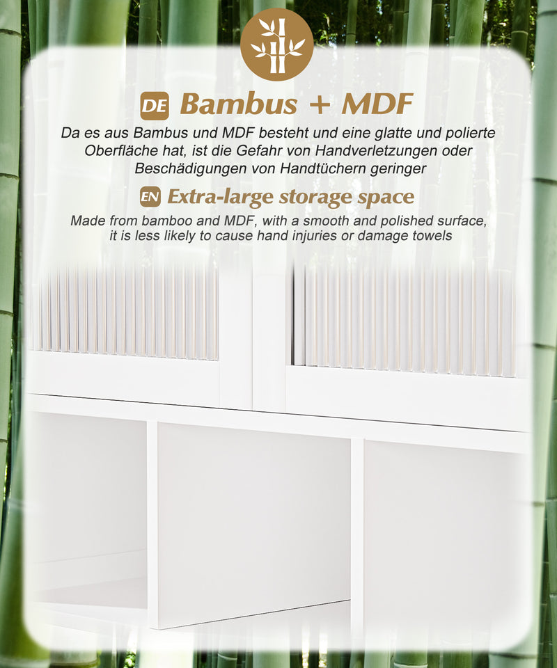 Yorbay Badezimmerschrank mit Doppeltür und Fächern, 59 x 22 x 66 cm - YB - YB071 - Z098 - 18 - Yorbay.de