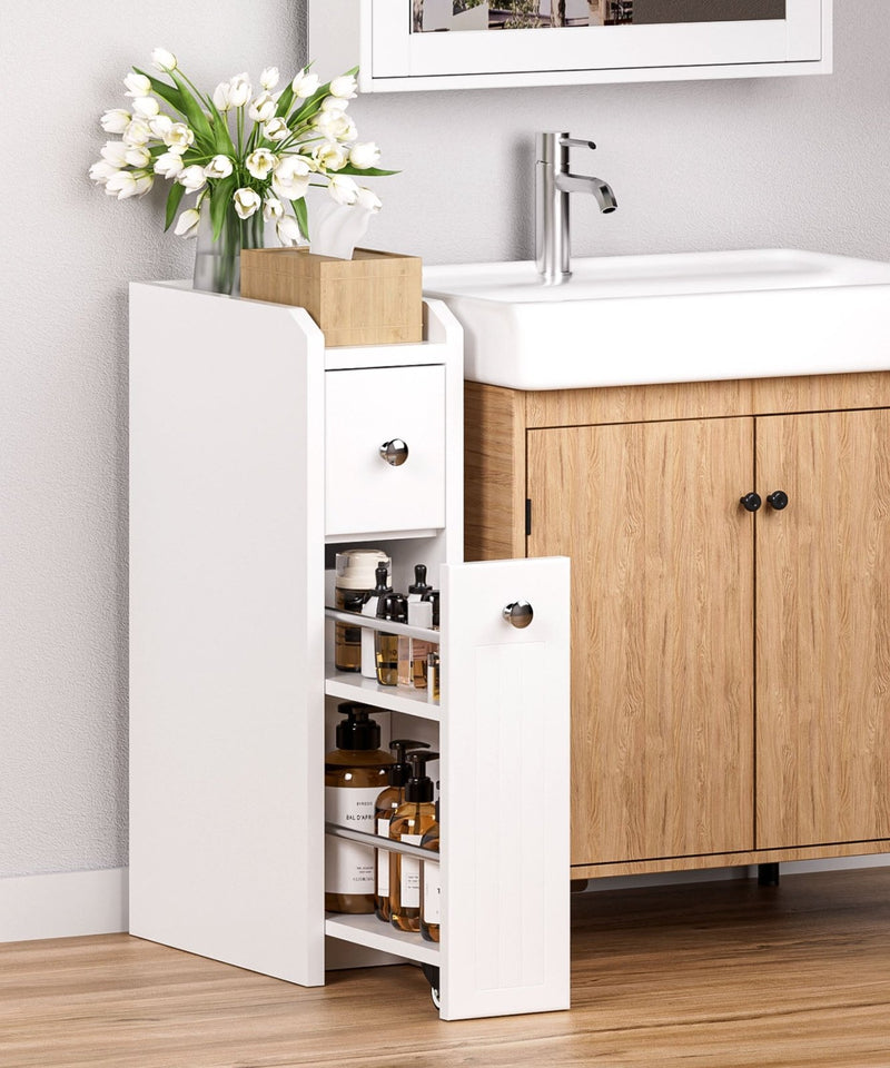 Yorbay schmaler Badezimmerschrank mit Schubladen, 18×40×70 cm - YB114-D061 - 2 - Yorbay.de