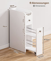 Yorbay schmaler Badezimmerschrank mit Schubladen, 18×40×70 cm - YB114-D061 - 3 - Yorbay.de