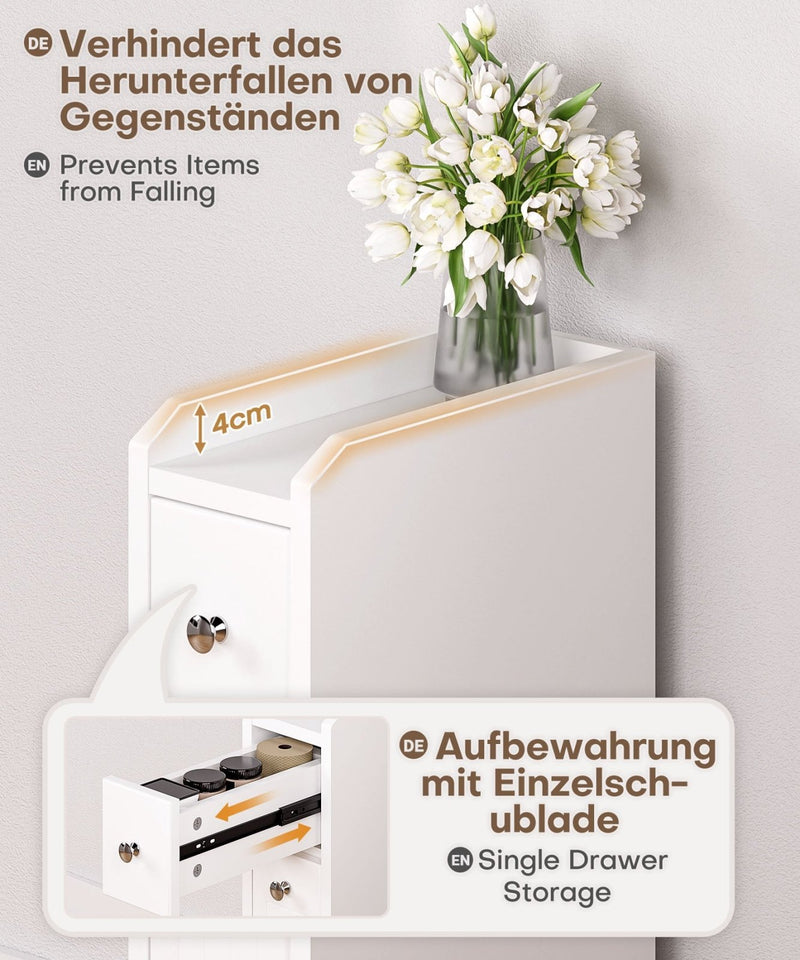 Yorbay schmaler Badezimmerschrank mit Schubladen, 18×40×70 cm - YB114-D061 - 5 - Yorbay.de