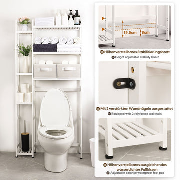 Toilettenregal 139cm Aufbewahrung GOPLUS Toilettenr Produktbild-Vorschau 10