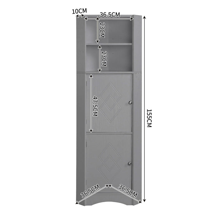 Eck - Badschrank mit zwei Ablagefächern und verstellbarem Einlegeboden - YB - WF314510AAE - 3 - Yorbay.de