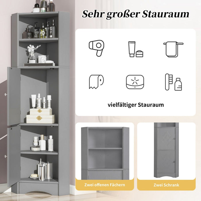 Eck - Badschrank mit zwei Ablagefächern und verstellbarem Einlegeboden - YB - WF314510AAE - 4 - Yorbay.de