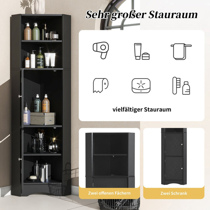 Eck - Badschrank mit zwei Ablagefächern und verstellbarem Einlegeboden - YB - WF314510AAB - 12 - Yorbay.de