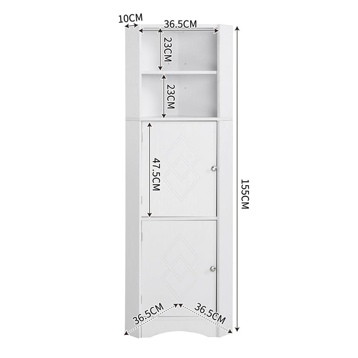 Eck - Badschrank mit zwei Ablagefächern und verstellbarem Einlegeboden - YB - WF314510AAK - 19 - Yorbay.de