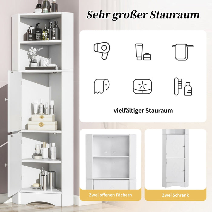 Eck - Badschrank mit zwei Ablagefächern und verstellbarem Einlegeboden - YB - WF314510AAK - 20 - Yorbay.de