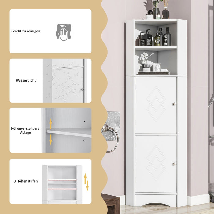 Eck - Badschrank mit zwei Ablagefächern und verstellbarem Einlegeboden - YB - WF314510AAK - 21 - Yorbay.de