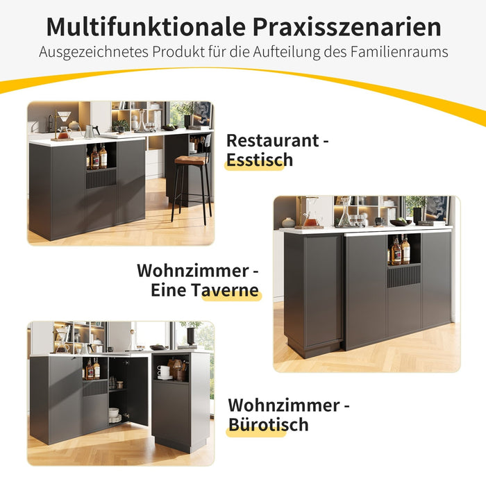 Um 360° drehbarer Bartisch mit Marmor - Arbeitsplatte - YB - N620P20633132S - 16 - Yorbay.de