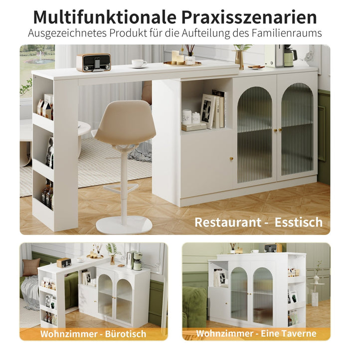 Um 360° drehbarer Bartisch, multifunktionaler Ess - und Barschrank - YB - N620P20771214W - 6 - Yorbay.de