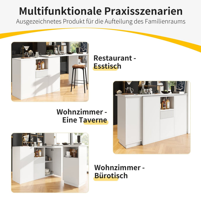 Um 360° drehbarer Bartisch mit Marmor - Arbeitsplatte - YB - N620P20633132W - 6 - Yorbay.de