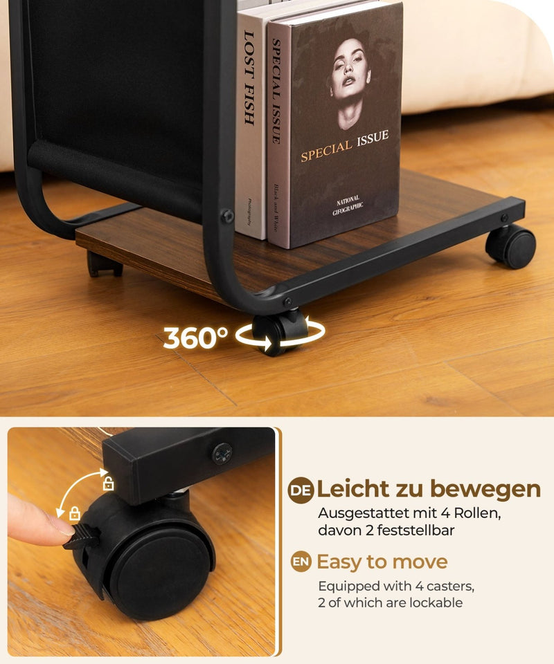 Yorbay C - förmiger Beistelltisch auf Rollen, 30×45×65 cm - YB058-T052A - 7 - Yorbay.de