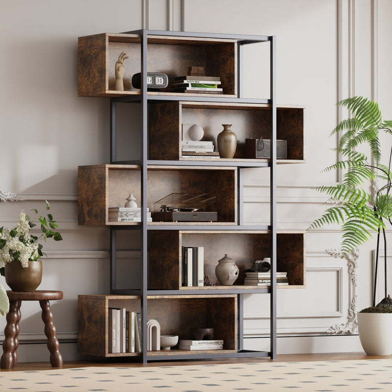 Industrielles Bücherregal mit 5 Etagen, 176 x 121 x 35 cm - YB - LY237022AAA - 5 - Yorbay.de