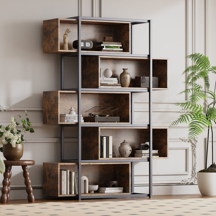 Industrielles Bücherregal mit 5 Etagen, 176 x 121 x 35 cm - YB - LY237022AAA - 5 - Yorbay.de