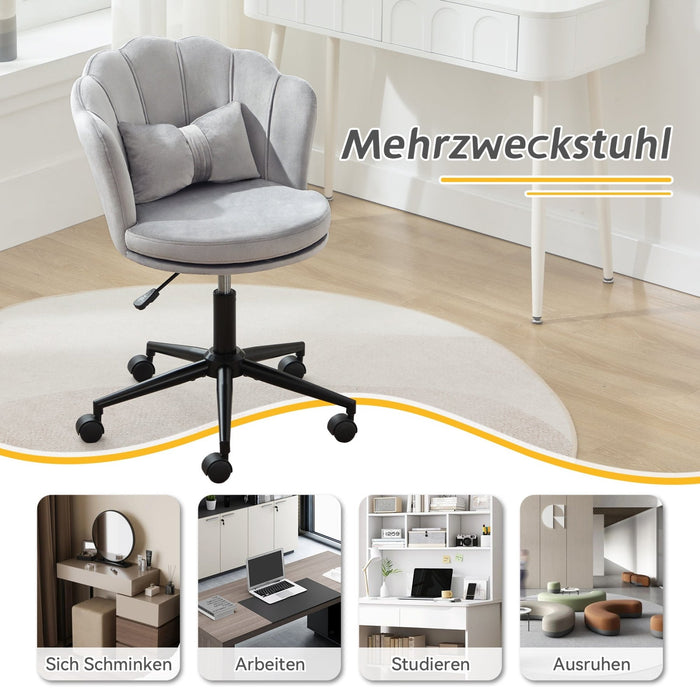 Höhenverstellbarer Ankleidestuhl / Bürostuhl mit Rückenlehne und Kissen - YB - N653P264946G - 7 - Yorbay.de