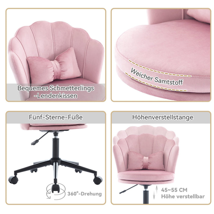 Höhenverstellbarer Ankleidestuhl / Bürostuhl mit Rückenlehne und Kissen - YB - N653P264946P - 14 - Yorbay.de
