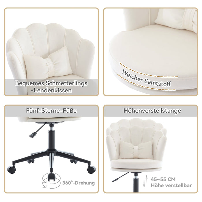 Höhenverstellbarer Ankleidestuhl / Bürostuhl mit Rückenlehne und Kissen - YB - N653P264946A - 24 - Yorbay.de