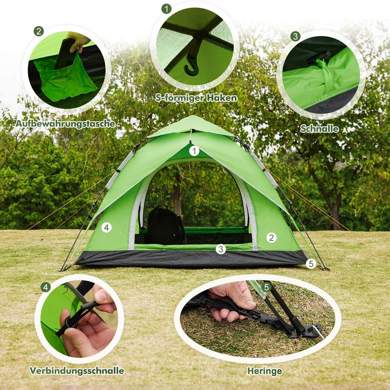 Yorbay Pop - Up - Zelt für 3 - 4 Personen Grasgrün - YB004-S093 - 15 - Yorbay.de