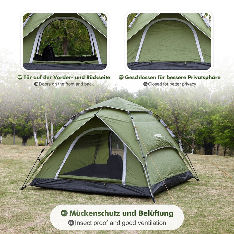 tent blokker Waterproof pop-up tent for 3-4 people with carrying bag — Yorbay.de