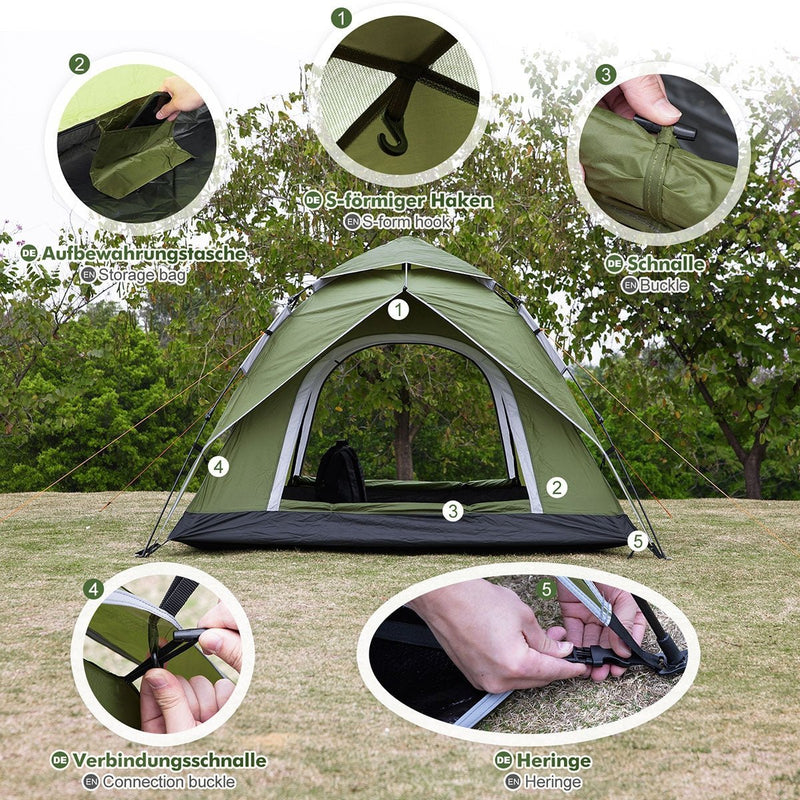 Yorbay Pop - Up - Zelt für 3 - 4 Personen Grasgrün - YB004-S093 - 7 - Yorbay.de