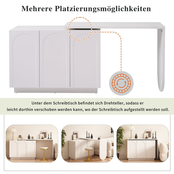 Drehbarer L - förmiger Eck - Schreibtisch mit Schrank - YB - LY316604AAA - 4 - Yorbay.de