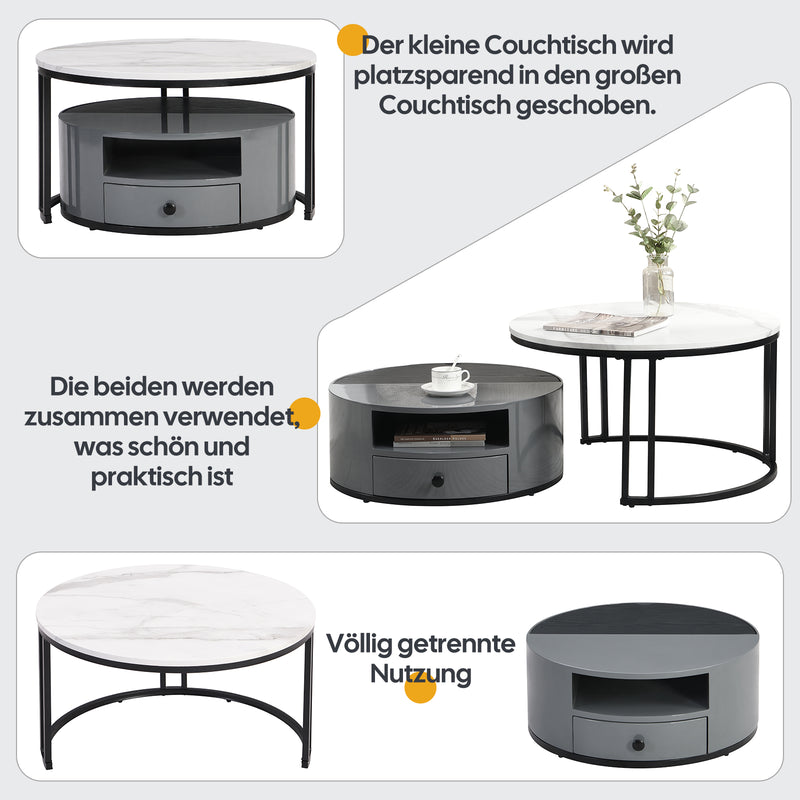 3 - teiliges Wohnzimmerset: TV - Schrank, Couchtisch & Beistelltisch - YB - WF532183ZAA - 9- Yorbay.de