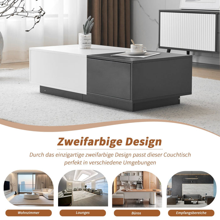 Couchtisch mit 2 Druckschubladen, 100x50x30 cm - YB - WF532180ZAA - 5 - Yorbay.de