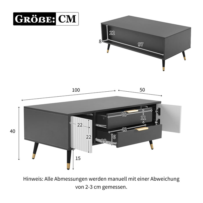 3 - teiliges Wohnzimmerset: TV - Schrank, Couchtisch & Beistelltisch - YB - WF532183ZAA - 15 - Yorbay.de