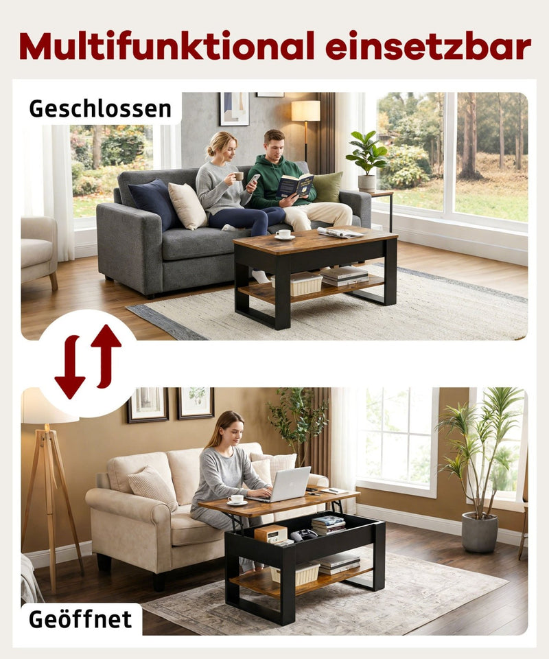 Yorbay Couchtisch mit Lift - Top, Stauraum & Ablage - YW005-D072 - 7 - Yorbay.de