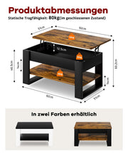 Yorbay Couchtisch mit Lift - Top, Stauraum & Ablage - YW005-D072 - 3 - Yorbay.de