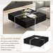 Quadratischer Couchtisch (70x70x35 cm) - Schwarzes und weißes Design - YB - N625P170658B - 5 - Yorbay.de