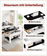 Yorbay Couchtisch mit Lift - Top, Stauraum & Ablage - YW005-D072 - 14 - Yorbay.de