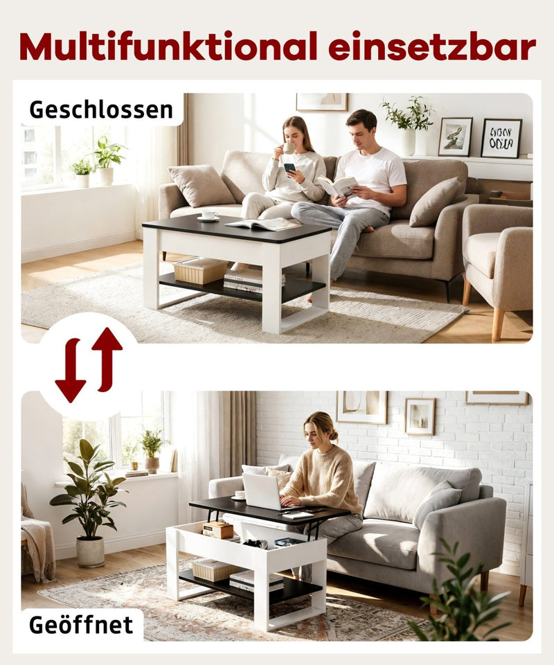 Yorbay Couchtisch mit Lift - Top, Stauraum & Ablage - YW005-D072 - 16 - Yorbay.de
