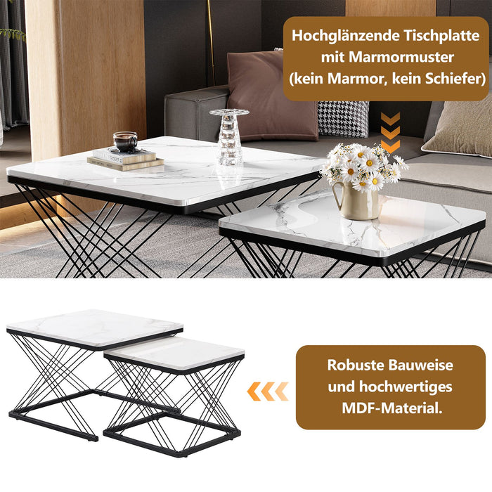 Couchtisch Set mit schwarzen Beinen WF531484SAA 03