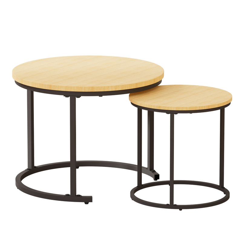 Yorbay 2er - Set Couchtische Rund im Industrie - Design - YB105 - T074 - 1 - Yorbay.de