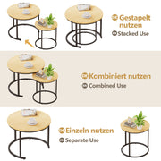 Yorbay 2er - Set Couchtische Rund im Industrie - Design - YB105 - T074 - 4 - Yorbay.de