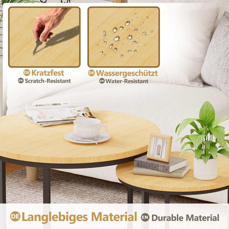 Yorbay 2er - Set Couchtische Rund im Industrie - Design - YB105 - T074 - 6 - Yorbay.de