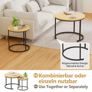 Yorbay 2er - Set Couchtische Rund im Industrie - Design - YB105 - T074 - 7 - Yorbay.de