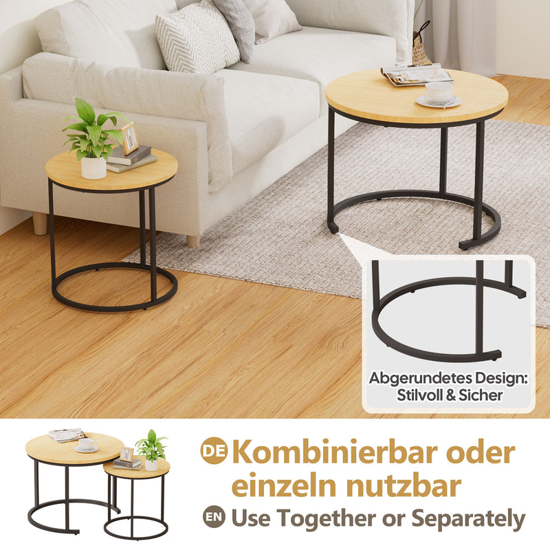 Yorbay 2er - Set Couchtische Rund im Industrie - Design - YB105 - T074 - 7 - Yorbay.de