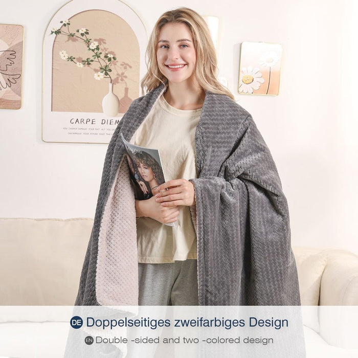 Yorbay doppelseitige Kuschelheizdecke mit 10 Temperaturstufen, grau & beige - H109 - 5 - Yorbay.de