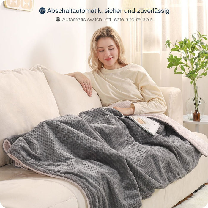 Yorbay doppelseitige Kuschelheizdecke mit 10 Temperaturstufen, grau & beige - H109 - 9 - Yorbay.de