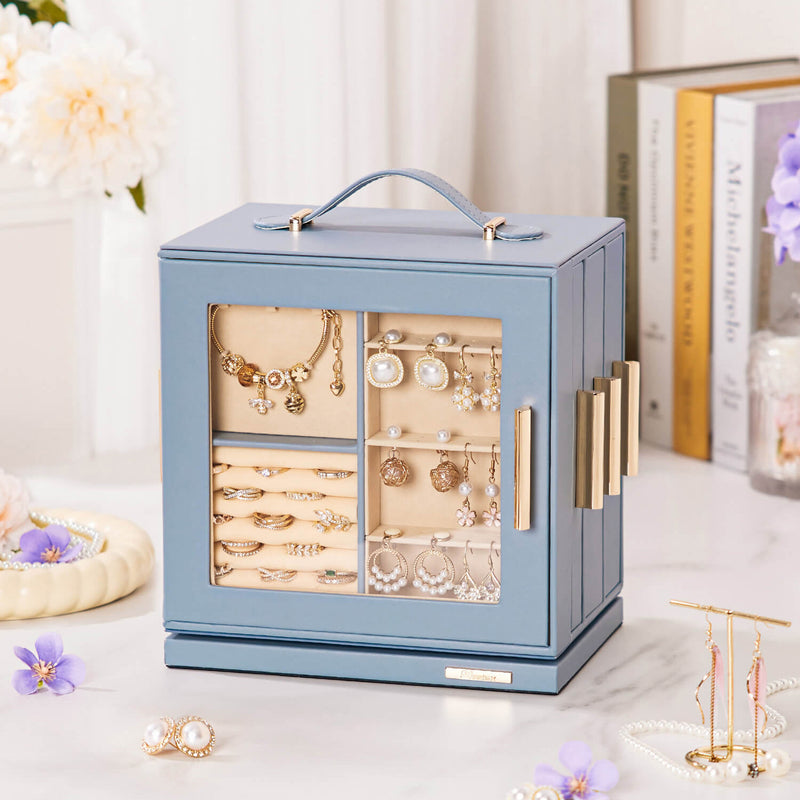 Yorbay Schmuckkästchen mit 360° Drehung Blaugrau - SL008-C148 - 32 - Yorbay.de